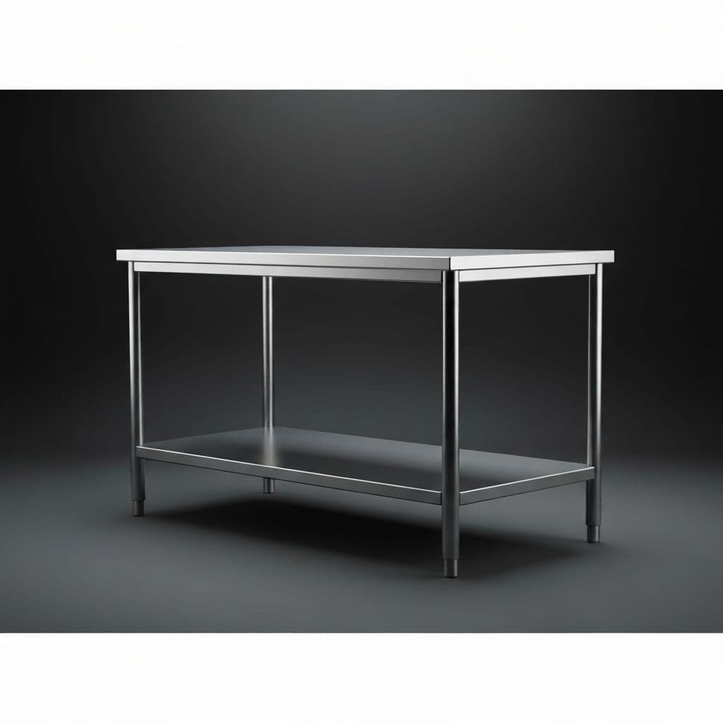 Mesa de Trabajo - Mesa de trabajo en acero inoxidable calibre 18 con entrepaño inferior.